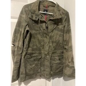Gap Utility Jacket Grunge Camo Camouflage‎ Coat Women's Size Medium